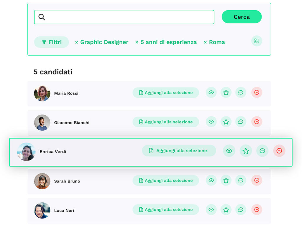 Joule for Recruiters - Screen interfaccia candidature
